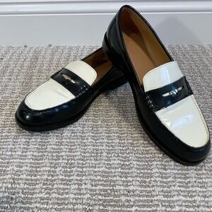Madewell The Grayson Penny Loafer $178 black and white